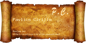 Pavlics Cirilla névjegykártya
